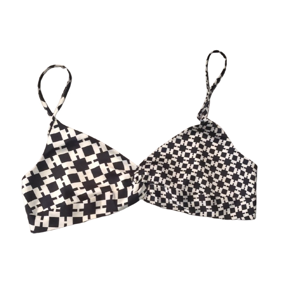 ACOA Collection St. Barts Black & White Bralette Size Large